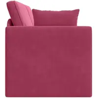 vidaXL Golvbäddsoffa Vinröd 213 x 70 x 77 cm Sammet