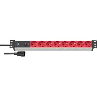 Brennenstuhl Alu-Line 8-vägs 19" Uttag för kopplingsdosor PG Plug 2,00 m Svart/Röd C14
