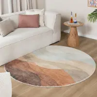 FRAAI Rund modern matta | Field terrakotta hos Volero | Ø 200 cm | Polyester | Asymmetrisk | Rund | Låg lugg