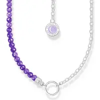 Thomas Sabo Charm Club Charmista violet purple stone beads silver halsband KE2190-007-13-L45v