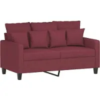vidaXL 2-sitssoffa vinröd 120 cm tyg