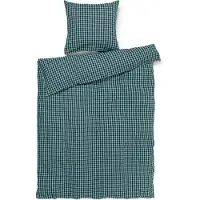 Juna sängkläder 140x220 cm - 100% ekologisk bomull - Kreppsängkläder blå