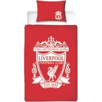 Licens Liverpool påslakanset - 100% bomull - Barnpåslakan 140x200 cm - Rött fotbollspåslakan