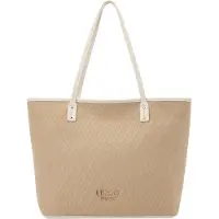 Liu Jo för kvinnor. AA6070-T378A Beige jacquardvävd tygväska (OSFA), Casual, Polyuretan