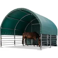 TOOLPORT Vindskydd 4x4m, PVC duk, mörkgrön, förankring expanderbultar