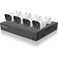 Foscam Schloss / Zutrittskontrolle FN9108E-B4-2T LAN IP-Övervakningskameraset 8 kanaler med 4 kameror 3072 x 1728 pixel