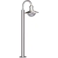 LINDBY väglampa Damion, 140 cm, stål, E27, IP44 DAMION , dimbar, Aluminium / grå / zink, Rostfritt stål, Modern