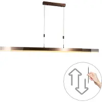QAZQA Justerbar pendellampa mörkbrons inkl. dimbar LED - Lamba