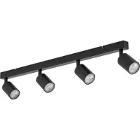 TK Lighting Takspotlight Top, svart, 83 cm, 4 lampor, metall, GU10 Top , dimbar, Svart, Vardagsrum / matsal, Metall, Modern, Halogen spots