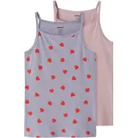 Name it Linnen - Noos - 2-pack - Lavender Hearts - - 13-14 år (158-164) - Linne