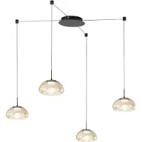 FABAS LUCE Glas pendellampa Brena, dimbar, Brun / rost, Vardagsrum / matsal, Glas, Modern, Pendellampa
