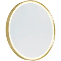 QAZQA Badrumsspegel guld 50 cm inkl. LED 3-stegs dimbar med touch rund - Miral