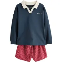 Next Pyjamas elfenben / marinblå / röd