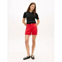 Tommy Hilfiger Gold Tone Button High Rise Denim Shorts