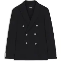 BOSS Slim-fit blazer in a patterned cotton blend