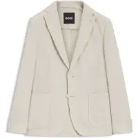 BOSS Slim-fit blazer in a patterned cotton blend