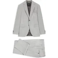 BOSS Two-piece regular-fit suit in striped virgin wool