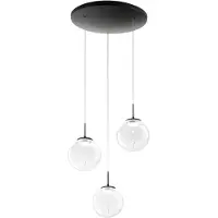 FABAS LUCE Glas pendellampa Ariel, dimbar, Svart, Vardagsrum / matsal, Glas, Modern, Pendellampa