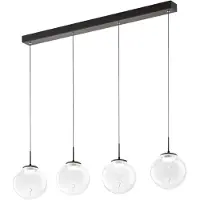 FABAS LUCE Glas pendellampa Ariel, dimbar, Svart, Vardagsrum / matsal, Glas, Modern, Pendellampa