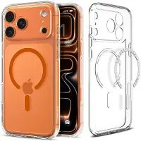 Spigen Ultra Hybrid MagSafe-fodral för iPhone 17 Pro Max – Clear Orange