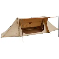 Vevor Campingtält, Lätt Bushcrafttält med Spisjack och 2 Presenningsstänger, Vattentäta Vintertält Skydd, Bärbara 4 Säsongstält för 2 Personer Vandring Fiske Jakt Backpacking