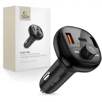 Tech-Protect FM-sändare CC06 3-portars bil-laddare PD72W + FM Bluetooth-sändare svart