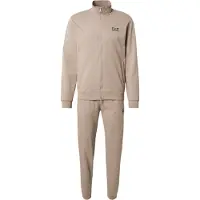 EA7 för män. 8NPV60_PJVRZ Träningsoverall Core Identity beige (M), Casual, Deportivo, Bomull, Lång ärm