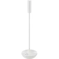 Sigor Nucandle LED uppladdningsbar bordslampa, vit, IP54, dimbar Nucandle,, Vitt / opal, Vardagsrum / matsal, Aluminium / grå / zink