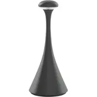 Sigor LED-uppladdningsbar bordslampa Nudrop mini, grafitgrå, IP54, dimbar, Aluminium / grå / zink, Vardagsrum / matsal, Aluminium / grå / zink