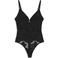 HUGO Floral-lace bodysuit with stacked logo