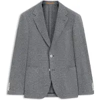 BOSS Regular-fit blazer in a patterned linen blend