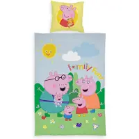 Pipsa Possu Greta Gris påslakanset - 100% bomull - Junior 100x140 cm - Hela familjen