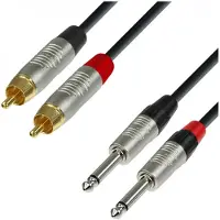 Adam hall 4 STAR Rean Unbalanced Twin 1/4" Jack to RCA Cable 1.5m
