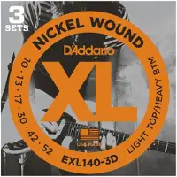D'addario And Co EXL140-3D Nickel Wound Light Top/Heavy Bottom 10-52 3-Pack