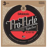 D'addario And Co EJ45-3D 3-Pack Pro-Arte Normal Tension