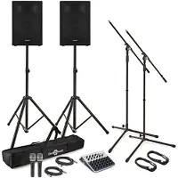SubZero C12A aktivt PA-system med mikrofoner stativ och mixer