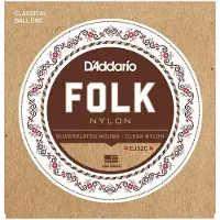 Daddario EJ32C Folk Nylon Classical Guitar Strings with Ball End
