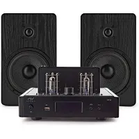 AVCOM Vintage Style Amplifier with Passive Speakers Black