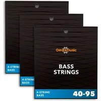 Gear4Music 3-pack med basgitarrsträngar som är inställda från