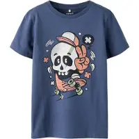 Name it T-shirt 'NKMBASTIAN' mörkblå / aprikos / svart / vit
