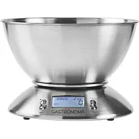Gastronoma 18310021 digital köksvåg med mätskål vågområde 5 kg silver 215 x 215 x 314