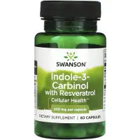 Swanson Health Indol-3-karbinol och resveratrol, 200 mg, 60 kapslar