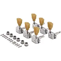 Gear4Music Guitarworks Stämskruvar 3-A-Side Vintage Tulip Keys Krom