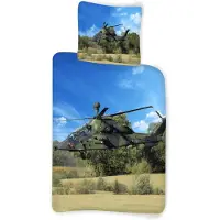 Licens Helikopter sängkläder - 100% bomull - Barnbäddset 140x200 cm - Militär helikopter