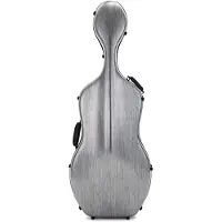 Hidersine Polycarbonate Cello Case Brushed Silver