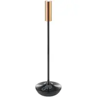 Sigor Nucandle LED laddningsbar bordslampa, svart/koppar, IP54, dimbar Nucandle,, Svart, Vardagsrum / matsal, Aluminium / grå / zink