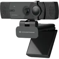 Conceptronic AMDIS07B - Webbkamera - färg - 8,3 MP - 3840 x 2160 - 4K - fast lins - ljud - USB 2.0 - MJPEG, YUY2 - DC 5 V