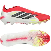 Adidas Predator Elite Laceless Ag Born For Goals - Lucid Red/svart/vit - Konstgräs (Ag), storlek 46⅔