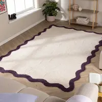 FRAAI Tvättbar matta | Hazy lila/gräddvit hos Volero | 200x290cm | Bomull | Med kant | Rektangulär | Låg lugg