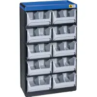 Allit 464630 Detaljmagasin VarioPlus Pro 53/20 stapelbar (B x H x D) 300 x 525 x 165 mm Svart, Grå, Blå 1 st